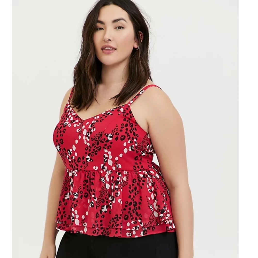 Torrid Leopard Chiffon Peplum Midi Cami